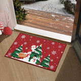 Tapis de porte de Noël Garvee avec motif Père Noël, antidérapant, pour l'intérieur et l'extérieur, 40 x 60 cm, couleur naturelle
