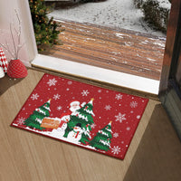 Tapis de porte de Noël Garvee avec motif Père Noël, antidérapant, pour l'intérieur et l'extérieur, 40 x 80 cm, couleur naturelle