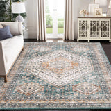 Tapis persan Garvee 160 x 230 cm Vert 100 % polyester, envers en TPR, hauteur de velours moyenne, lavable, antidérapant, pour salon ou chambre