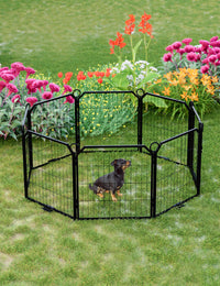 Garvee Parc pour Chien 61 cm, 8 Panneaux en Métal Robuste, Enclos Intérieur/Extérieur pour Chiot, Camping-Car, Jardin et Cour