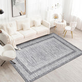 Garvee tapis de couloir imitation cachemire 350 g polyester antidérapant lavable vert 230 × 340 cm pour entrée et cuisine - Gris