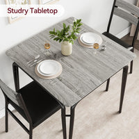 Garvee Ensemble table à manger 2 personnes, gain de place, sièges rembourrés, bois, dossiers ergonomiques, structure métal, idéal maison et bureau à domicile