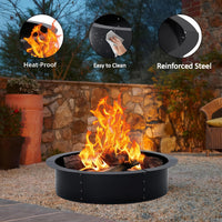 Foyer extérieur Garvee 60 pouces en acier inoxydable sans fumée - Foyer de jardin et de camping avec trous de ventilation - Résistant aux intempéries et facile à assembler
