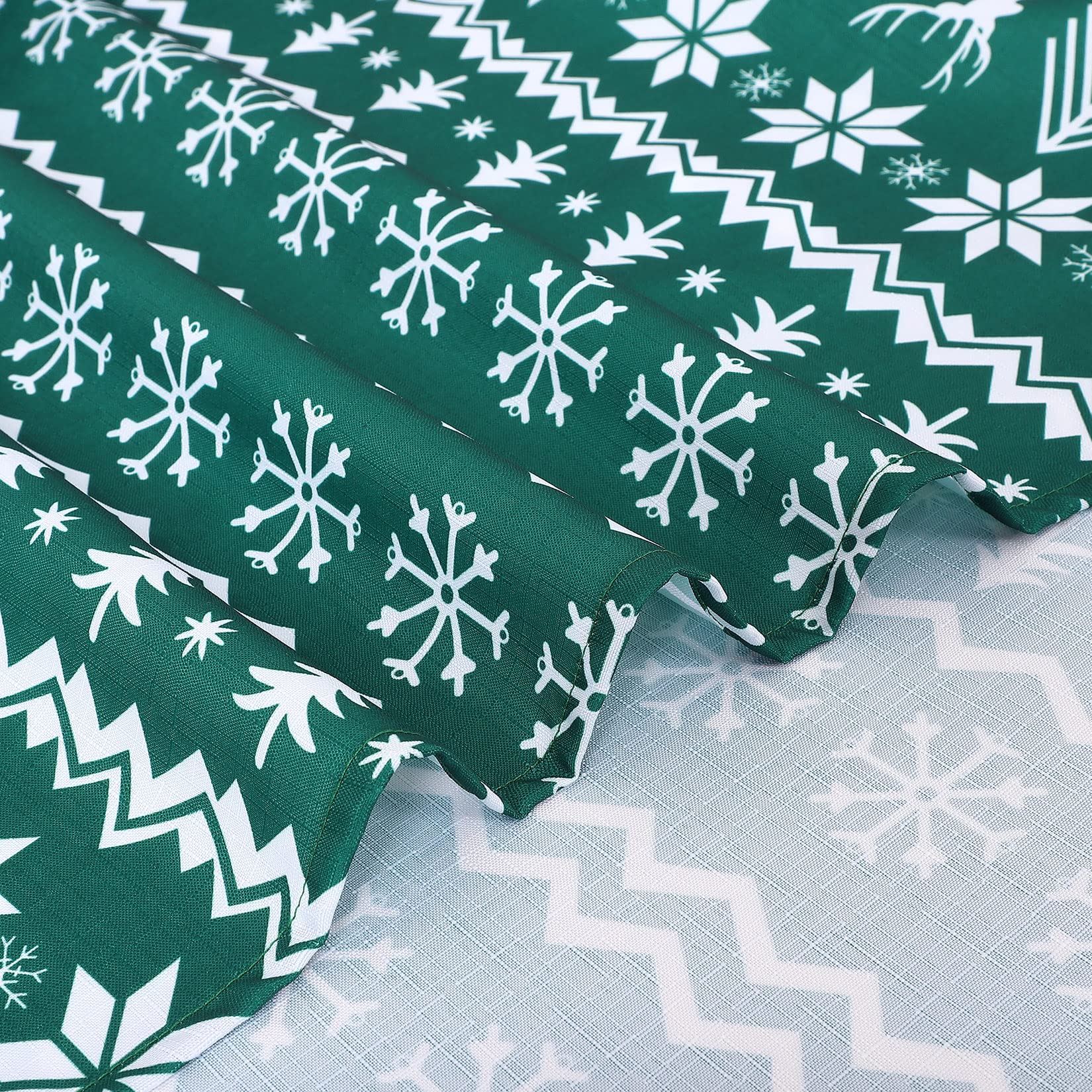 Nappe de Noël Garvee, carrée, 132 x 132 cm, imperméable, antitache, polyester, motif flocons de neige et rennes, décoration de table pour les fêtes de Noël