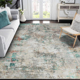 Garvee Tapis Moderne Lavable à Poils Courts, Design Abstrait Antidérapant, Durable Gris/Beige/Vert, Salon Cuisine Chambre