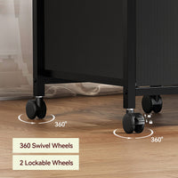Garvee Caisson de classement mobile 4 tiroirs en tissu, cadre métal, plateau MDF, imperméable et anticorrosion, roulettes, idéal bureau maison.