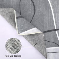 Tapis Garvee en polyester imitation cachemire, lavable, antidérapant, moderne, 120 x 170 cm, gris
