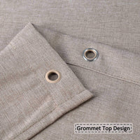 Rideau de douche en lin de luxe Garvee Hotel avec crochets pour salle de bain 150 x 200 cm Taupe