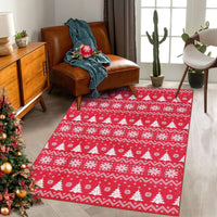 Tapis de salon Garvee Kerst, lavable, antidérapant, rouge, 120 x 170 cm, pour chambre, salle à manger, chambre d'enfant, décoration de Noël