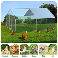 Poulailler métallique Garvee grand format 300 × 400 × 195 cm – Deux compartiments, structure tubulaire en acier triplement renforcée pour jardin et ferme