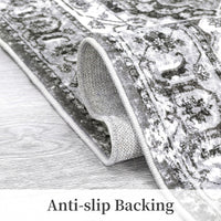 Garvee Tapis persan extra large 200 × 290 cm, gris, lavable et pliable, envers antidérapant, résistant à l’eau et aux taches, idéal salon et chambre