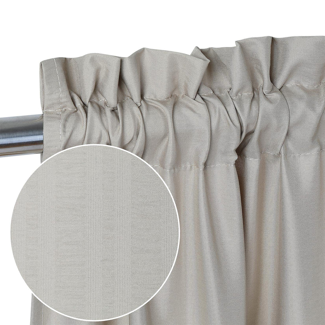 Rideaux de cuisine imperméables Garvee, courts, demi-fenêtre, motif en relief, 2 x 30 x 60 cm, taupe