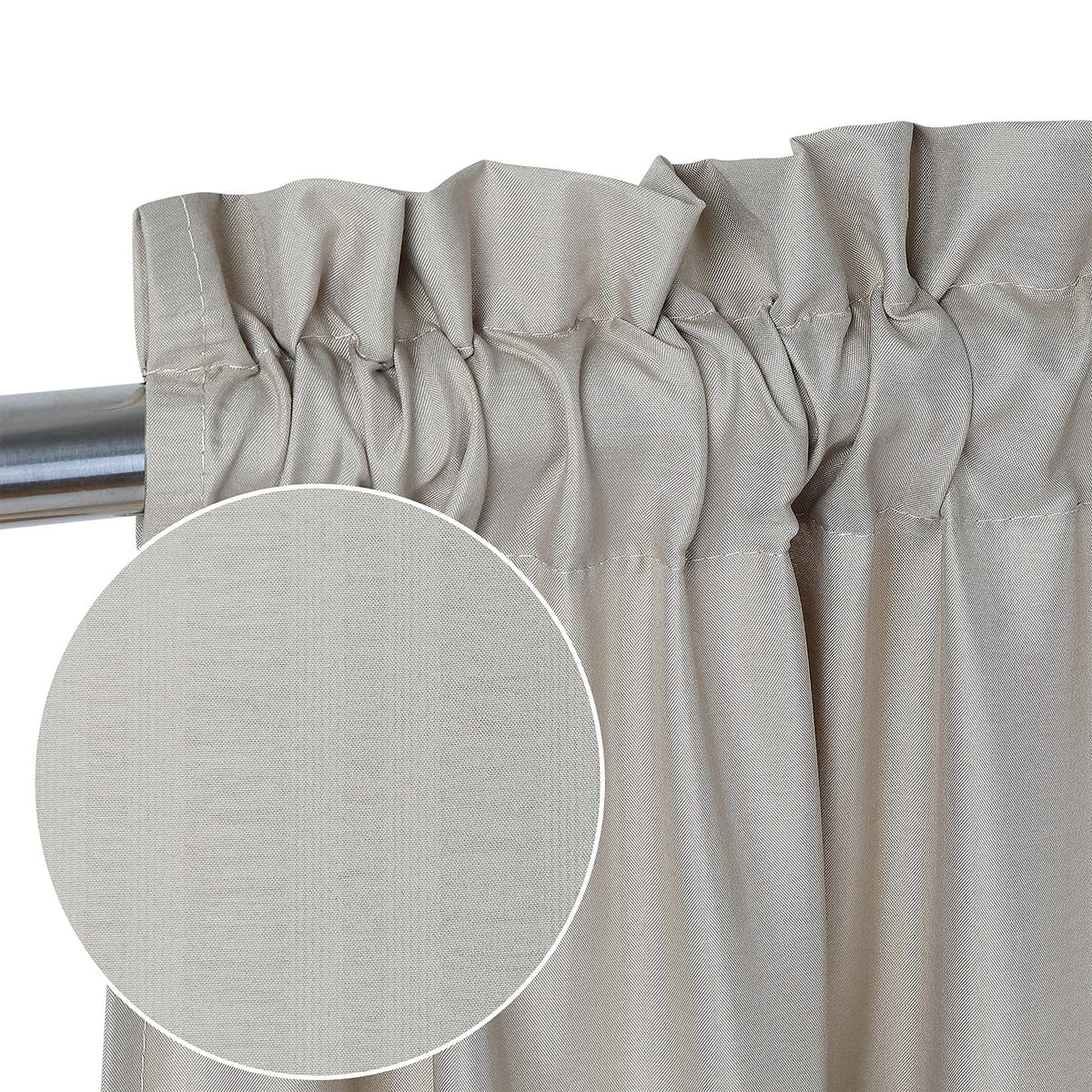 Rideaux de cuisine imperméables Garvee, courts, demi-fenêtre, motif en relief, 2 x 30 x 60 cm, taupe