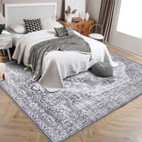 Tapis vintage Garvee, motif oriental, antidérapant, antitache, lavable, poils courts, gris, 160 x 230 cm, salon, chambre