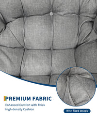 Garvee Fauteuil œuf à bascule intérieur extérieur, grand format, rotin effet naturel, coussin rembourré en oléfine résistante, jardin et patio, marron