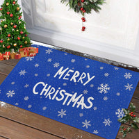 Tapis de porte antidérapant Garvee, motif Noël, pour cuisine et salon, 50 x 80 cm, bleu, coton, intérieur et extérieur