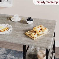 Garvee Ensemble table de bar avec 2 chaises rembourrées et 3 étagères de rangement, pour petits espaces et appartement, gris