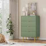 Garvee commode 4 Tiroirs Moderne Design avec poignées dorées pour Salon et Chambre MDF Metall Sicherheit Kinder 4 tiroirs - vert avocat