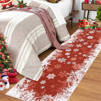 Tapis de Noël romantique Garvee à motif flocons de neige dégradés, antidérapant, pour salle à manger, chambre, cuisine, couloir, bureau, 60 x 180 cm, rouge