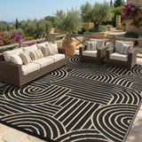 Garvee Tapis Extérieur Réversible Arc-en-Ciel 9 × 12 Étanche Antidérapant Plastique Polypropylène Pour Camping Et Patio Coloré - Brown