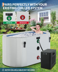 Baignoire glacée Garvee pour athlètes, 248 gallons (930 litres), ovale, portable, en PVC et fibre de verre, couvercle isolé, pour la récupération