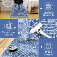 Tapis Garvee Boho à poils courts, lavable en machine, antidérapant, pour salon et chambre