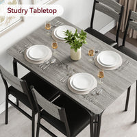 Garvee table de salle à manger pour 2 personnes avec chaises rembourrées, en MDF, structure en métal, gain de place, idéale pour les petits appartements, carrée, grise