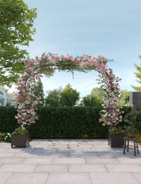 Arche de jardin Garvee 86,6 pouces en métal avec jardinière intégrée, résistante aux intempéries et réglable en hauteur, idéale pour les mariages et le jardin (noir).