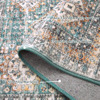 Tapis de couloir vintage Garvee, lavable et antidérapant, idéal pour l'entrée, la cuisine, le salon et la chambre, 60 x 230 cm, multicolore.