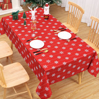 Nappe Garvee à motif flocons de neige, résistante aux taches et aux couleurs grand teint, idéale pour la décoration de table, 100 % polyester, blanche.