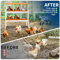 Garvee Nichoir à 6 compartiments, en acier galvanisé avec plateau de récupération des œufs, 81 × 43 × 67,6 cm, pour poules, canards, oies et lapins, jardin et ferme (avec support)