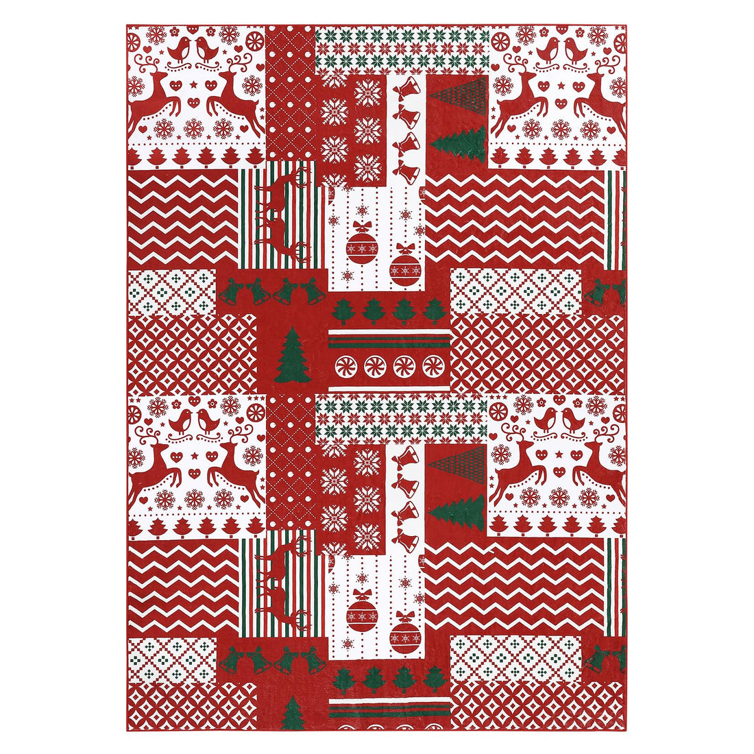 Tapis de Noël Garvee pour salon, antidérapant, patchwork, 120 x 170 cm, style bohème, décoration festive