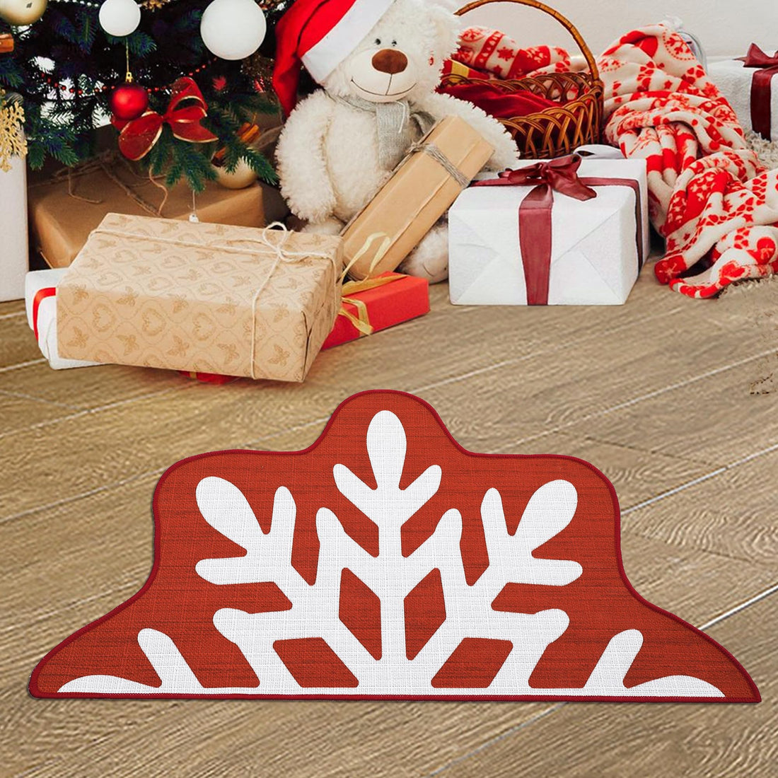 Tapis de porte d'intérieur Garvee, motif neige, 40 x 60 cm, multicolore, décoration de Noël