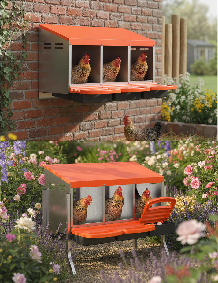 Compartiments fermés pour poules