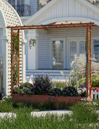 Garvee Jardinière surélevée avec treillis, bac à fleurs en bois de 183 cm (182,9 cm), toit suspendu, tous temps pour terrasse et balcon