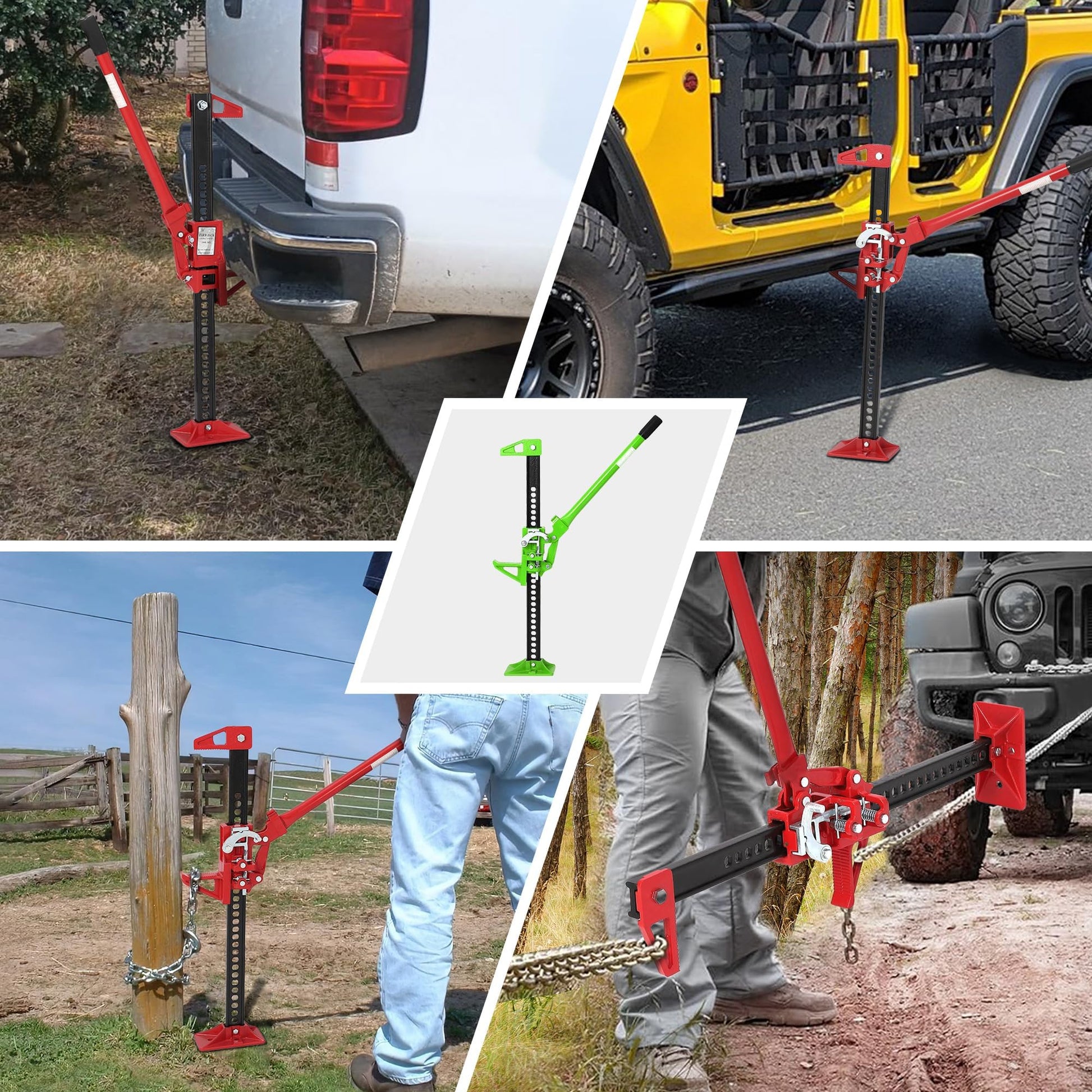 Cric agricole Garvee 33", capacité de 3 tonnes, acier robuste, tout-terrain, hauteur de levage de 13 à 64,5 cm, poignées antidérapantes, polyvalent pour tracteurs et VUS