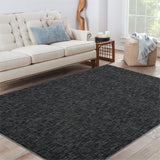 Garvee tapis moderne court 160 × 230 cm noir, polyester OEKO-TEX, antidérapant, résistant à l’eau, pour salon et chambre