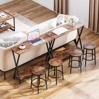 Console étroite Garvee, style campagnard, structure en bois et métal en forme de X, idéale pour le salon et l'entrée. Dimensions : 80 cm (L) x 30 cm (l) x 81 cm (H), noire.
