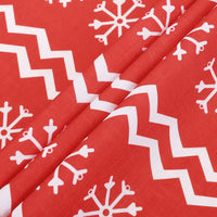 Nappe de Noël ronde Garvee 152 cm rouge, déperlante, antitache, 100 % polyester, motif flocons de neige et rennes, idéale pour les fêtes et la maison