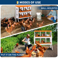 Garvee Nichoir à 6 compartiments, en acier galvanisé avec plateau de récupération des œufs, 81 × 43 × 67,6 cm, pour poules, canards, oies et lapins, jardin et ferme (avec support)