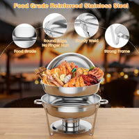 Ensemble de 4 chauffe-plats en acier inoxydable Garvee 4,7 L – Chauffe-plats pour traiteurs et buffets