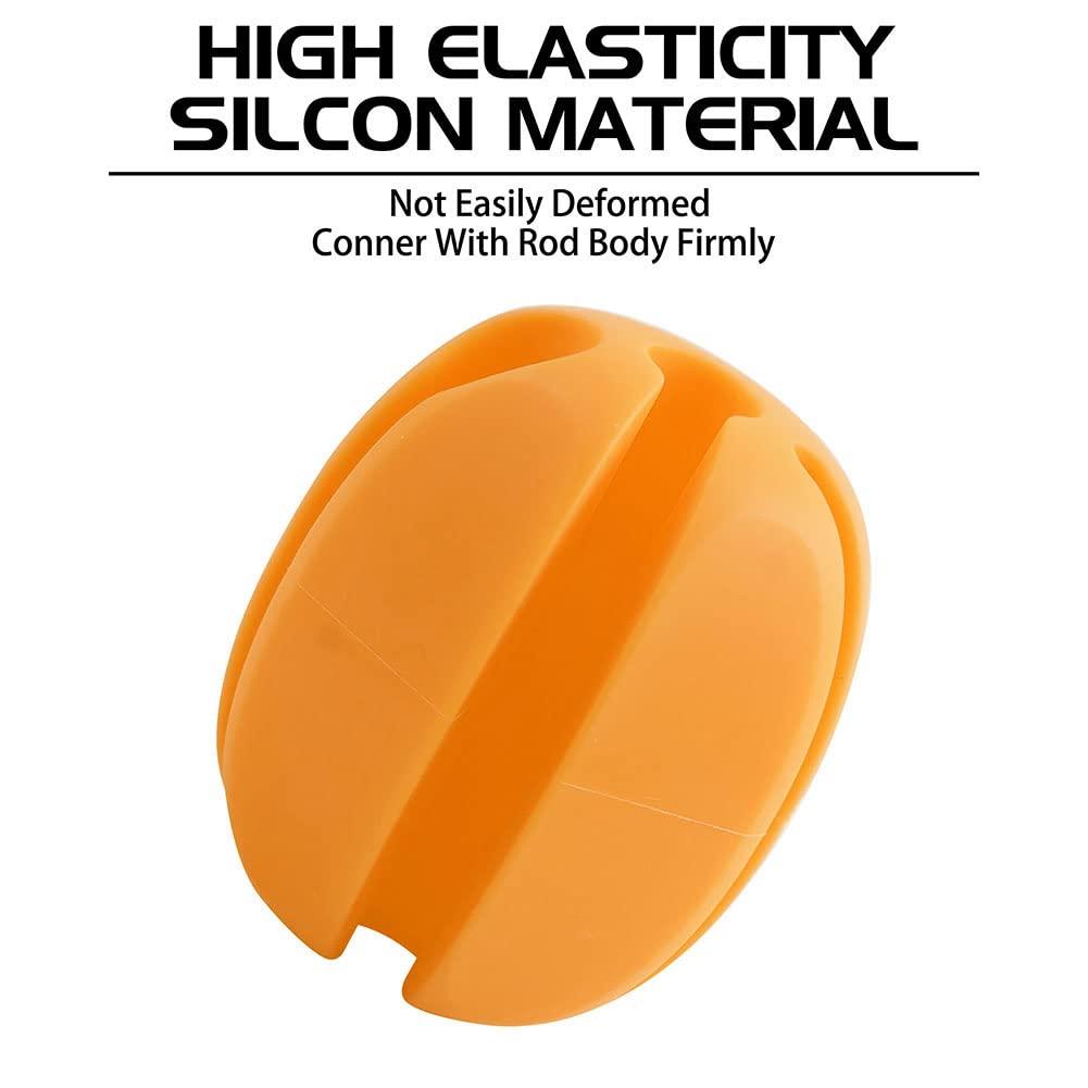 Supports de canne à pêche Garvee en silicone (lot de 6) avec 5 tailles de trous, pour la pêche en extérieur, portables et élastiques, disponibles en 6 couleurs.