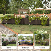 Jardinière surélevée d'extérieur Garvee, grand modèle, avec système d'arrosage automatique, profonde, en polypropylène (PP), drain amovible, idéale pour terrasse, balcon ou jardin. Dimensions : 160 x 40 x 20 cm (63 x 16 x 8 pouces), noire.