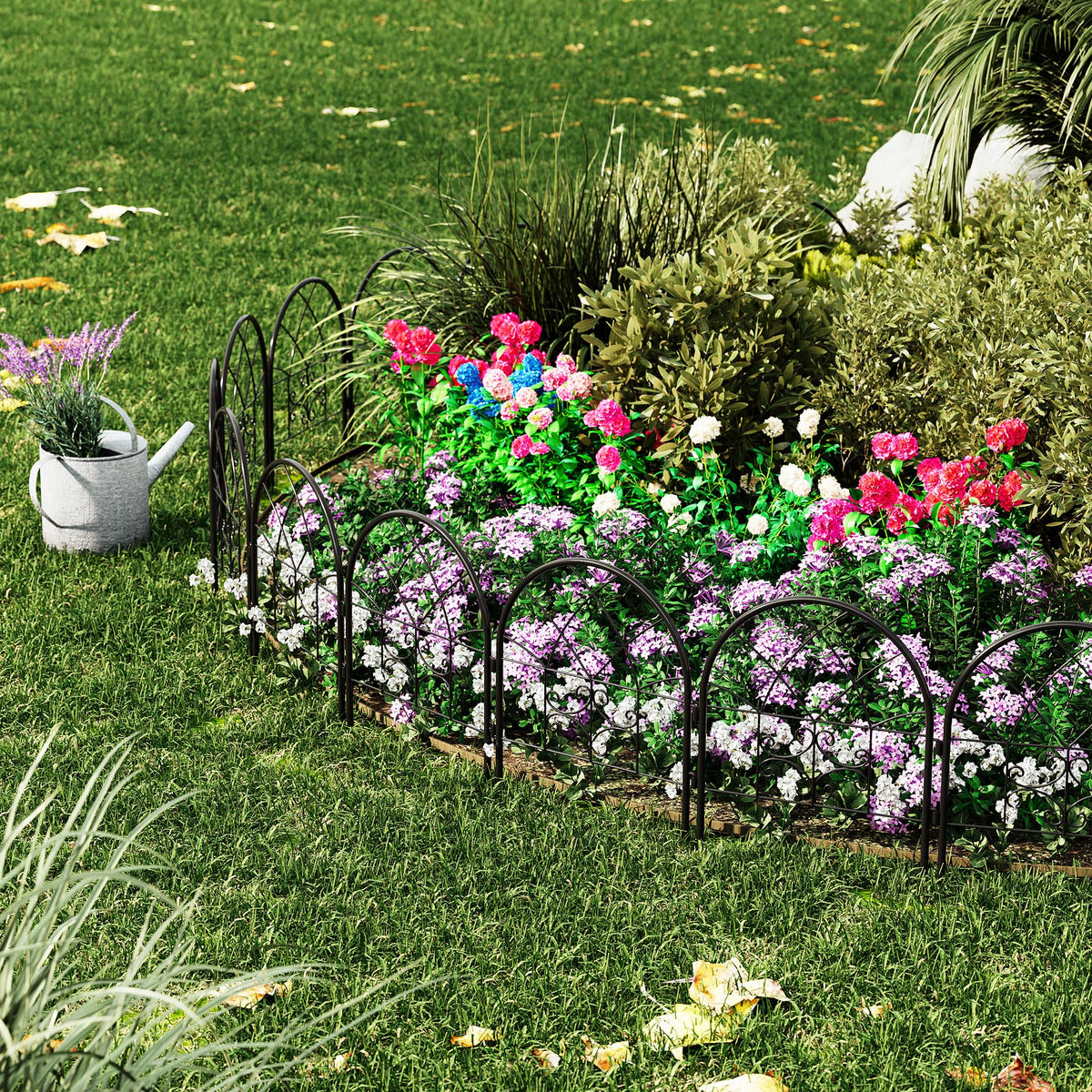 Ensemble de 2 treillis de jardin Garvee en fer forgé noir robuste et résistant aux intempéries pour rosiers, légumes et terrasse. Dimensions : 182 cm (H) x 52 cm (L).