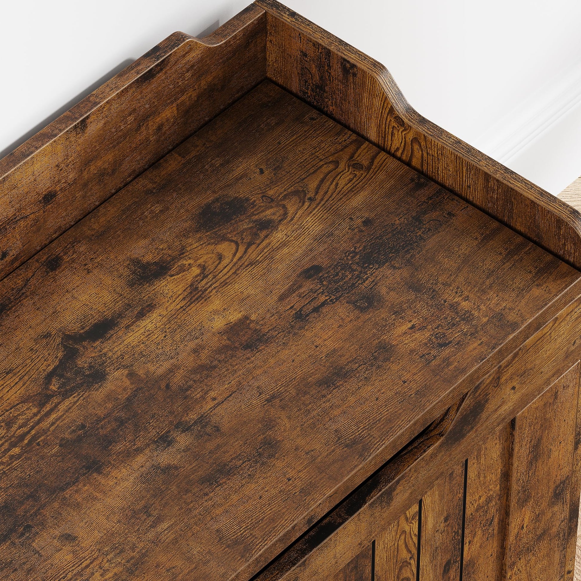 GARVEE Coffre de rangement en bois 63 cm, banc avec charnière de sécurité, supporte 159 kg, MDF durable, pour entrée, salon, chambre, style vintage