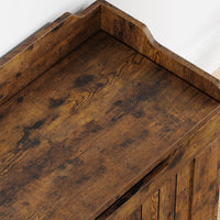GARVEE Coffre de rangement en bois 63 cm, banc avec charnière de sécurité, supporte 159 kg, MDF durable, pour entrée, salon, chambre, style vintage