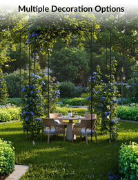 Arche de jardin Garvee Birdcage, 2,7 m, en acier résistant aux intempéries, support pour plantes grimpantes, pergola en métal noir pour mariage, jardin ou terrasse.