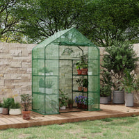 Serre portable Garvee 57x57x76'' avec bâche épaisse en PE, structure robuste, résistante aux intempéries, pour jardin et balcon, verte