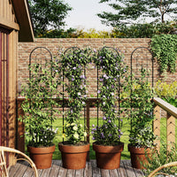 Garvee ensemble de treillis de jardin en 2 pièces pour plantes grimpantes, 140 × 30 cm, métal robuste, résistant aux intempéries, décoratif, pour jardin et terrasse
