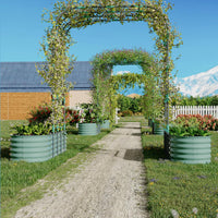 Garvee Jardinière surélevée galvanisée avec treillis arqué vertical de 244 cm (243,8 cm), réglable, en acier, jardin/terrasse, antirouille